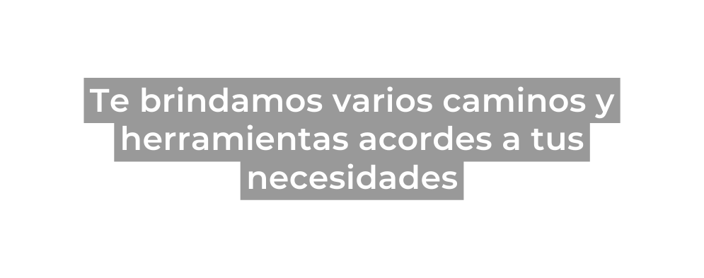 Te brindamos varios caminos y herramientas acordes a tus necesidades
